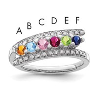 14K White Gold Family Jewelry Diamond Semi-Set Ring view 1