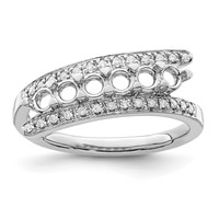 14K White Gold Family Jewelry Diamond Semi-Set Ring view 5