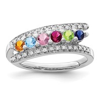 14K White Gold Family Jewelry Diamond Semi-Set Ring view 2