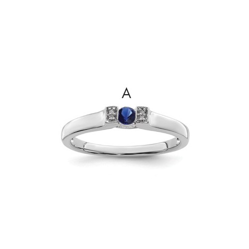14K White Gold Family Jewelry Diamond Semi-Set Ring