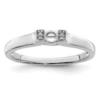 14K White Gold Family Jewelry Diamond Semi-Set Ring view 5