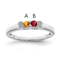 14K White Gold Family Jewelry Diamond Semi-Set Ring view 1