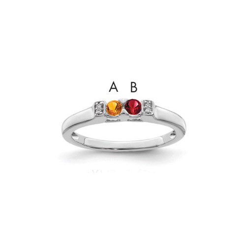 14K White Gold Family Jewelry Diamond Semi-Set Ring