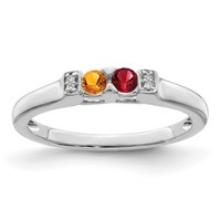 14K White Gold Family Jewelry Diamond Semi-Set Ring view 2