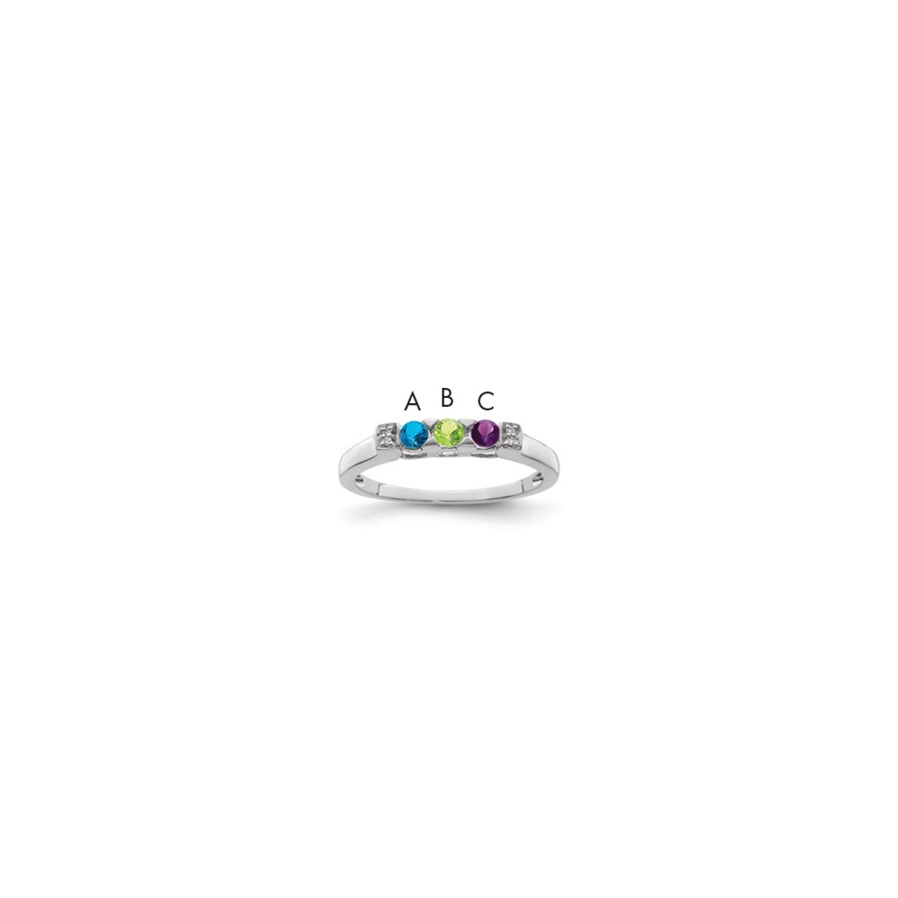 14K White Gold Family Jewelry Diamond Semi-Set Ring