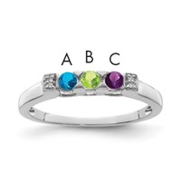 14K White Gold Family Jewelry Diamond Semi-Set Ring view 1