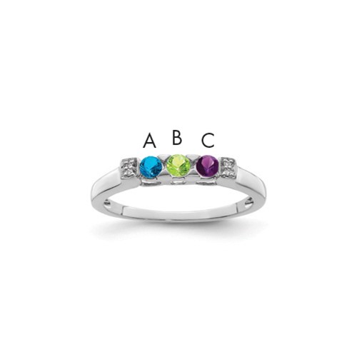 14K White Gold Family Jewelry Diamond Semi-Set Ring