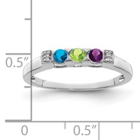 14K White Gold Family Jewelry Diamond Semi-Set Ring view 4