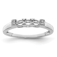 14K White Gold Family Jewelry Diamond Semi-Set Ring view 5