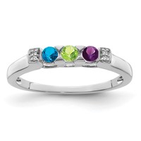 14K White Gold Family Jewelry Diamond Semi-Set Ring view 2
