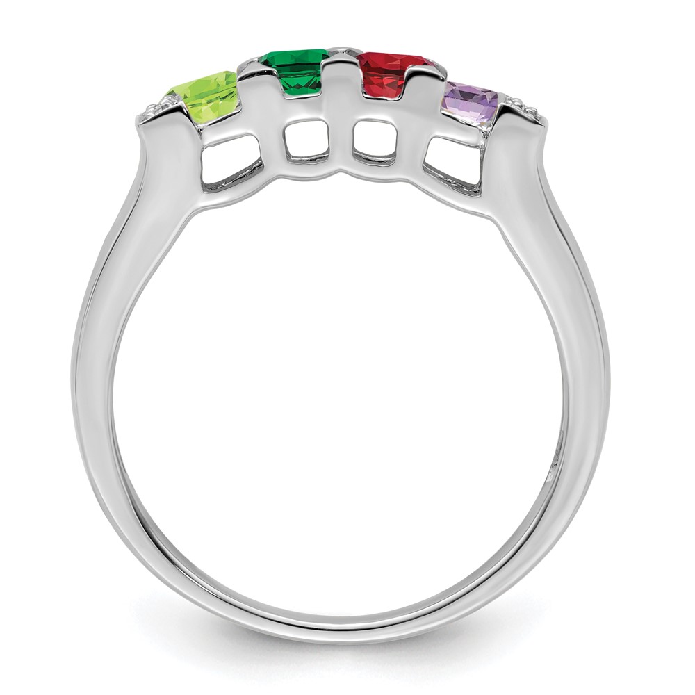 14K White Gold Family Jewelry Diamond Semi-Set Ring (XMRW35/4)