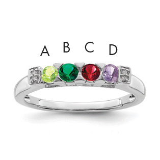 14K White Gold Family Jewelry Diamond Semi-Set Ring (XMRW35/4)