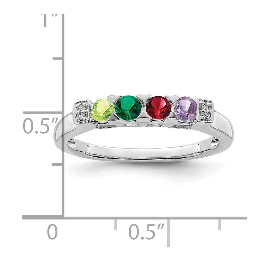 14K White Gold Family Jewelry Diamond Semi-Set Ring (XMRW35/4)