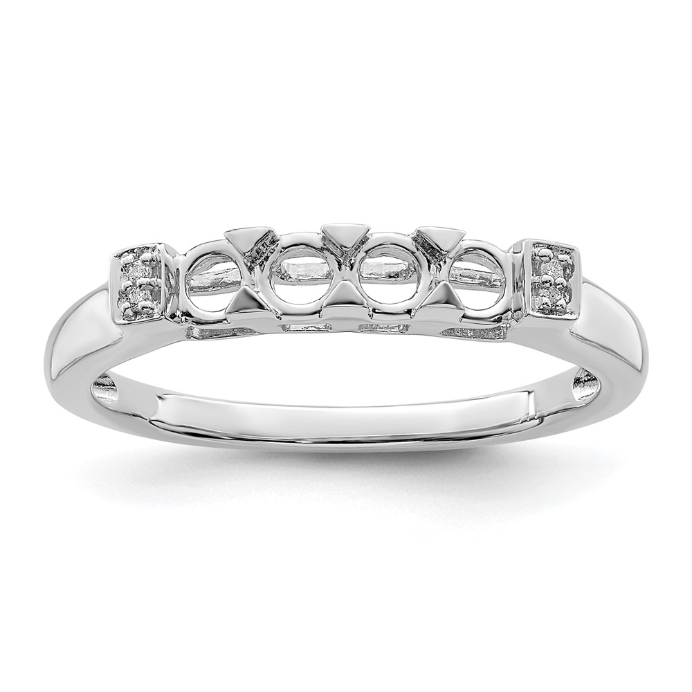 14K White Gold Family Jewelry Diamond Semi-Set Ring (XMRW35/4)