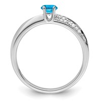 14K White Gold Family Jewelry Diamond Semi-Set Ring view 3