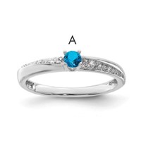 14K White Gold Family Jewelry Diamond Semi-Set Ring view 1