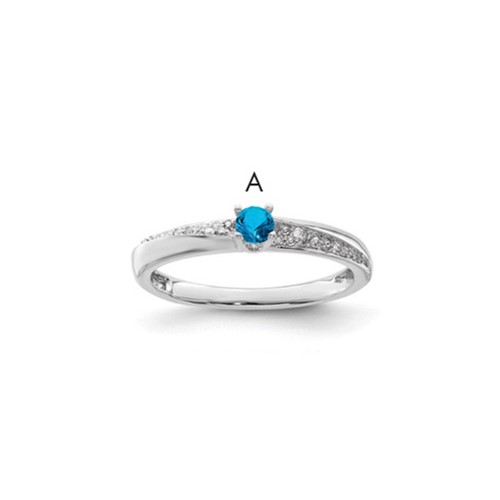 14K White Gold Family Jewelry Diamond Semi-Set Ring