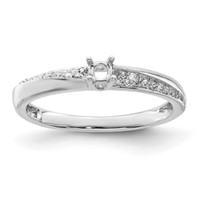 14K White Gold Family Jewelry Diamond Semi-Set Ring view 5