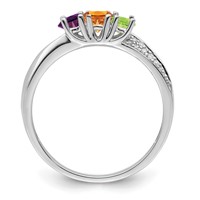 14K White Gold Family Jewelry Diamond Semi-Set Ring view 3