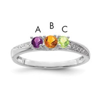 14K White Gold Family Jewelry Diamond Semi-Set Ring view 1