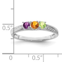 14K White Gold Family Jewelry Diamond Semi-Set Ring view 4