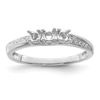 14K White Gold Family Jewelry Diamond Semi-Set Ring view 5