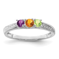 14K White Gold Family Jewelry Diamond Semi-Set Ring view 2