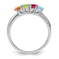 14K White Gold Family Jewelry Diamond Semi-Set Ring view 3