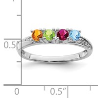14K White Gold Family Jewelry Diamond Semi-Set Ring view 4