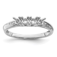 14K White Gold Family Jewelry Diamond Semi-Set Ring view 5