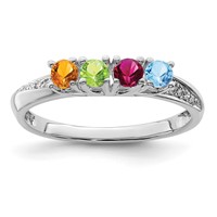 14K White Gold Family Jewelry Diamond Semi-Set Ring view 2