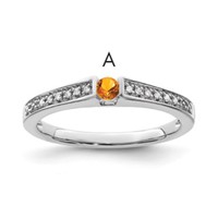 14K White Gold Family Jewelry Diamond Semi-Set Ring view 1