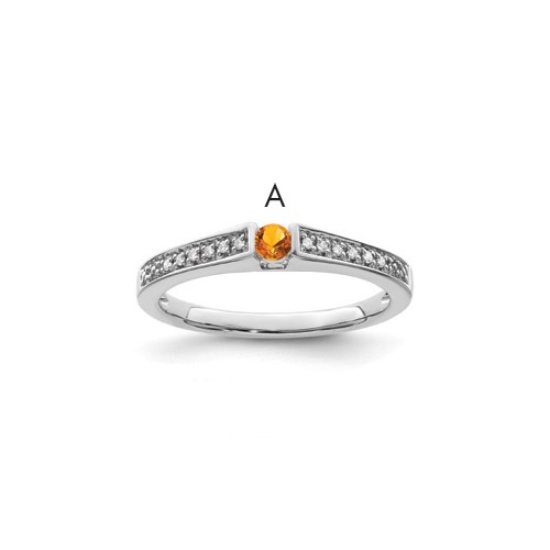 14K White Gold Family Jewelry Diamond Semi-Set Ring