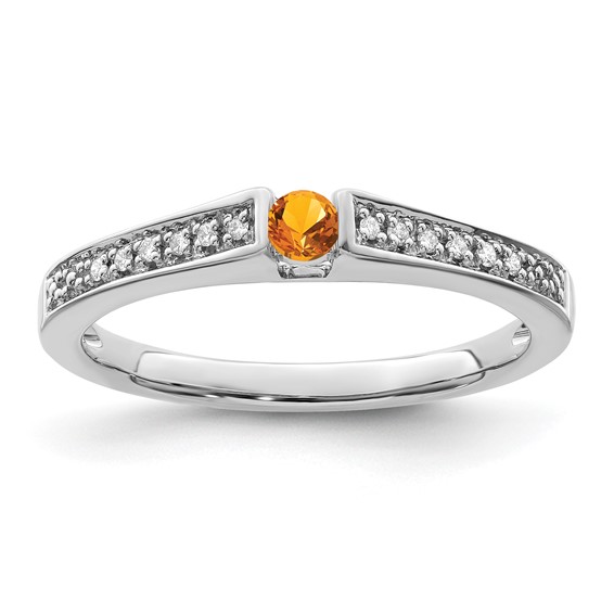 Birthstone and Diamond Mother's Ring