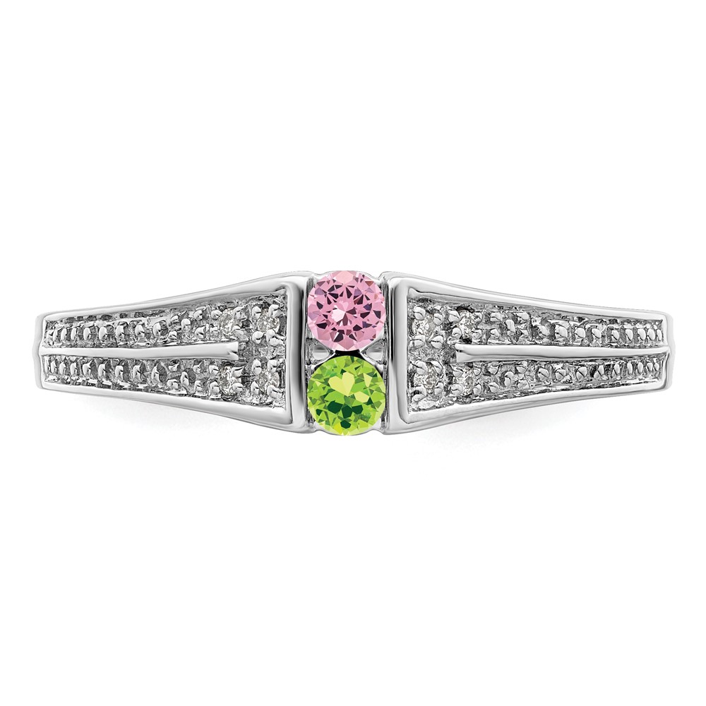 14K White Gold Family Jewelry Diamond Semi-Set Ring (XMRW37/2)