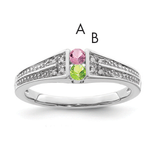 14K White Gold Family Jewelry Diamond Semi-Set Ring (XMRW37/2)