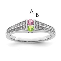14K White Gold Family Jewelry Diamond Semi-Set Ring view 1
