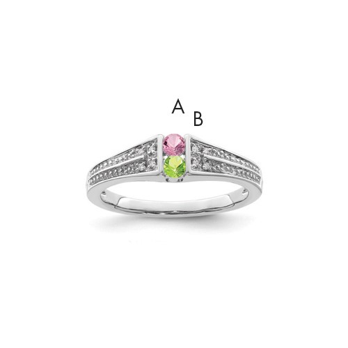 14K White Gold Family Jewelry Diamond Semi-Set Ring