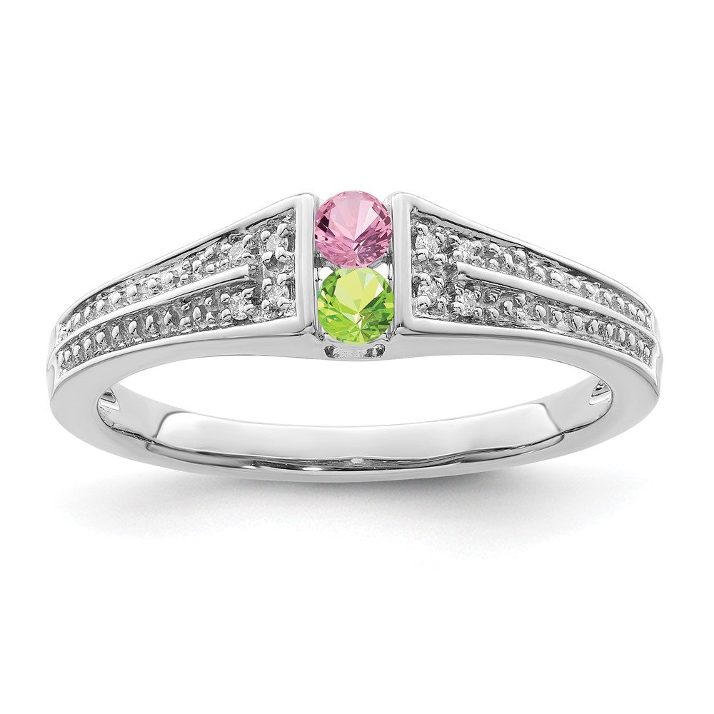 14K White Gold Family Jewelry Diamond Semi-Set Ring (XMRW37/2)