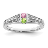 14K White Gold Family Jewelry Diamond Semi-Set Ring view 2