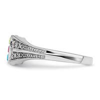 14K White Gold Family Jewelry Diamond Semi-Set Ring view 4