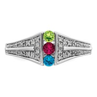14K White Gold Family Jewelry Diamond Semi-Set Ring view 5
