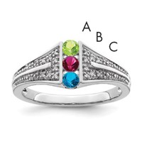 14K White Gold Family Jewelry Diamond Semi-Set Ring view 1