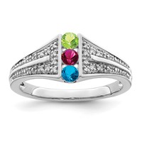 14K White Gold Family Jewelry Diamond Semi-Set Ring view 2