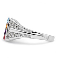 14K White Gold Family Jewelry Diamond Semi-Set Ring view 4