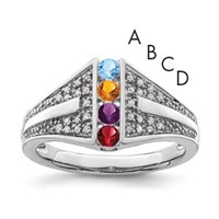 14K White Gold Family Jewelry Diamond Semi-Set Ring view 1