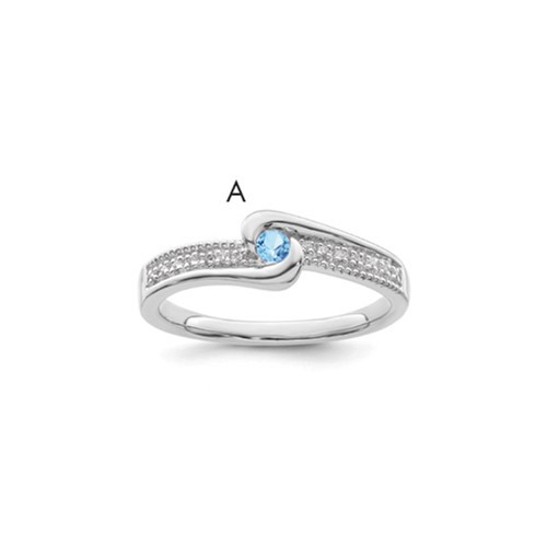 14K White Gold Family Jewelry Diamond Semi-Set Ring