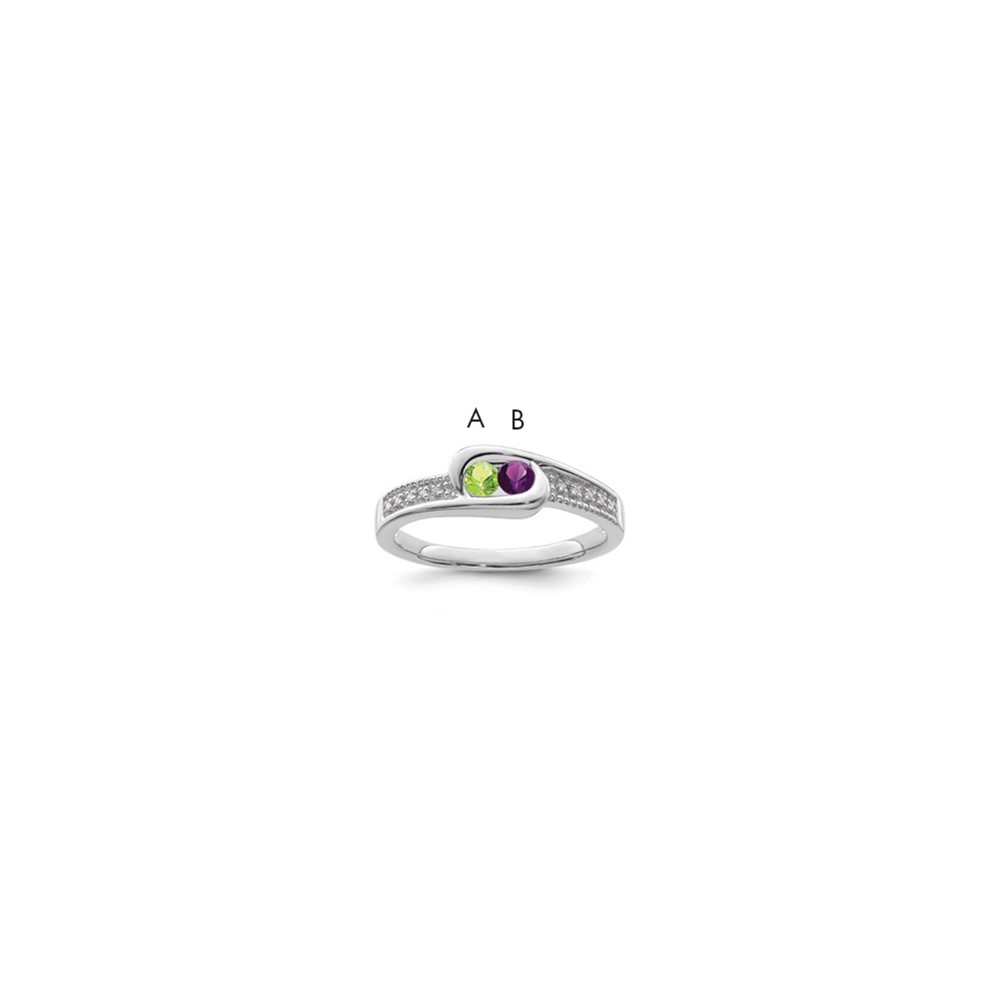 14K White Gold Family Jewelry Diamond Semi-Set Ring