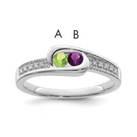 14K White Gold Family Jewelry Diamond Semi-Set Ring view 1