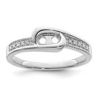 14K White Gold Family Jewelry Diamond Semi-Set Ring view 5